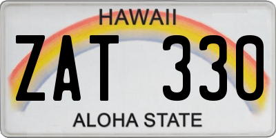 HI license plate ZAT330
