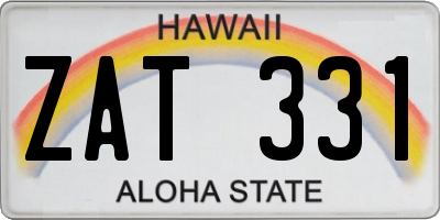 HI license plate ZAT331