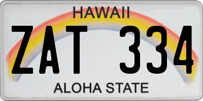 HI license plate ZAT334
