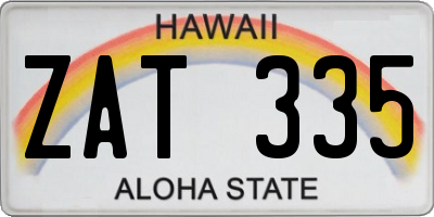 HI license plate ZAT335