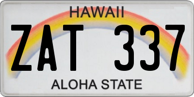 HI license plate ZAT337