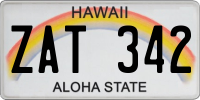 HI license plate ZAT342