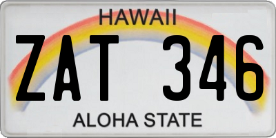 HI license plate ZAT346