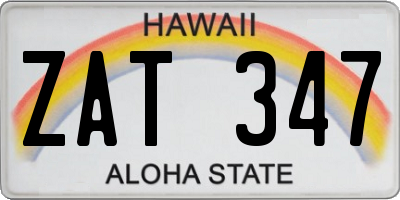 HI license plate ZAT347