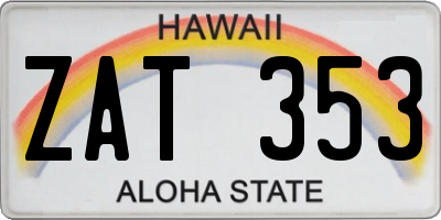 HI license plate ZAT353