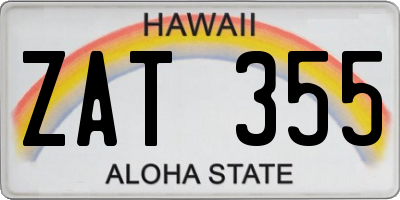 HI license plate ZAT355