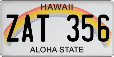 HI license plate ZAT356