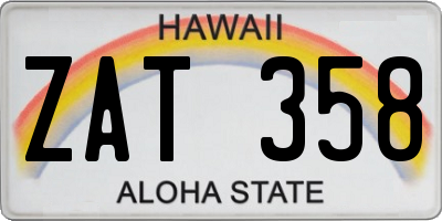HI license plate ZAT358