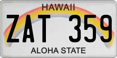 HI license plate ZAT359