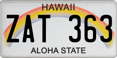 HI license plate ZAT363