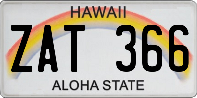 HI license plate ZAT366
