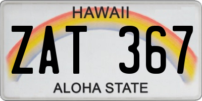 HI license plate ZAT367