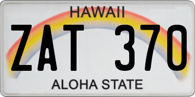 HI license plate ZAT370