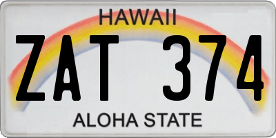 HI license plate ZAT374