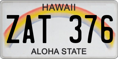 HI license plate ZAT376
