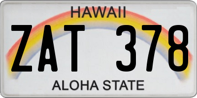 HI license plate ZAT378