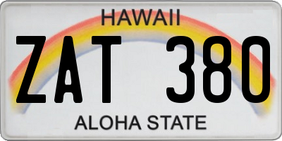 HI license plate ZAT380
