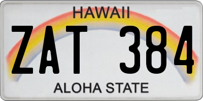 HI license plate ZAT384