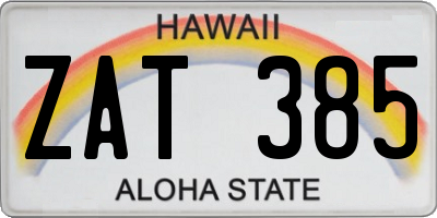 HI license plate ZAT385