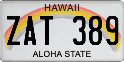 HI license plate ZAT389