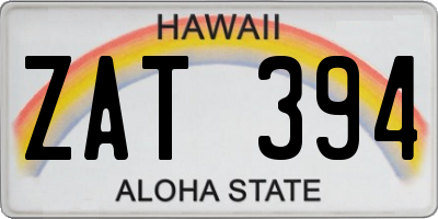 HI license plate ZAT394