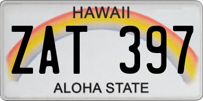 HI license plate ZAT397