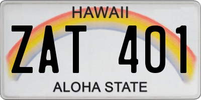 HI license plate ZAT401