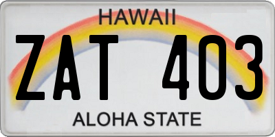 HI license plate ZAT403
