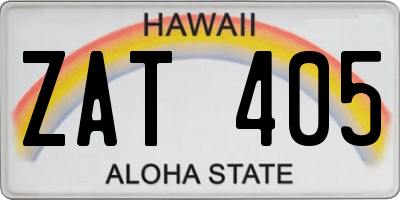 HI license plate ZAT405