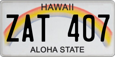 HI license plate ZAT407