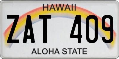 HI license plate ZAT409