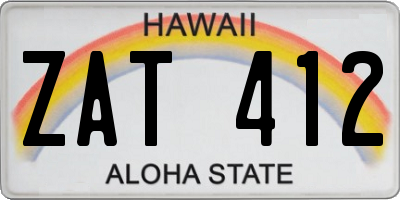 HI license plate ZAT412