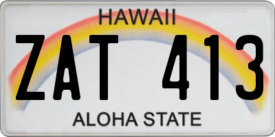 HI license plate ZAT413
