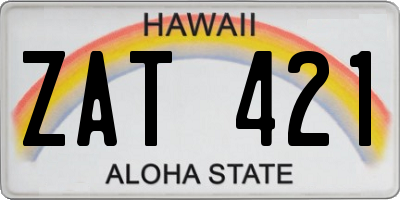 HI license plate ZAT421