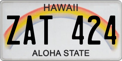 HI license plate ZAT424