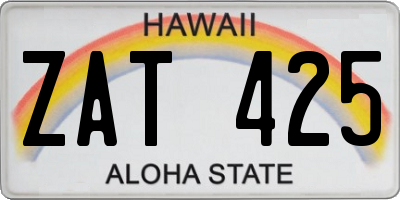 HI license plate ZAT425