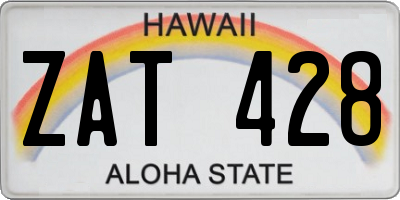 HI license plate ZAT428