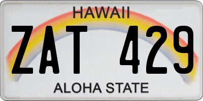 HI license plate ZAT429