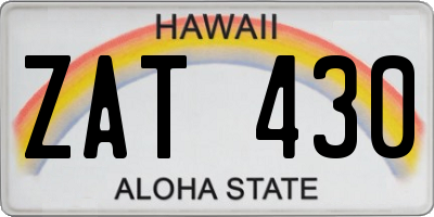HI license plate ZAT430