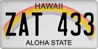 HI license plate ZAT433