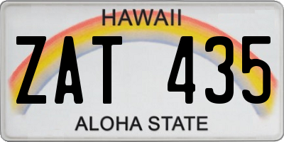 HI license plate ZAT435