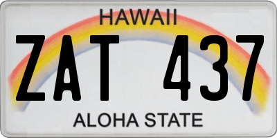 HI license plate ZAT437