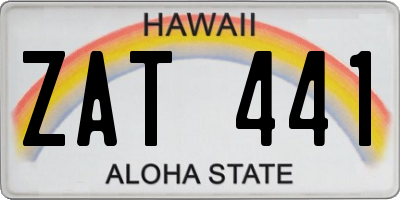 HI license plate ZAT441