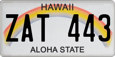 HI license plate ZAT443
