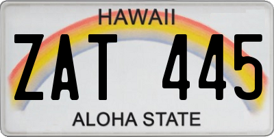 HI license plate ZAT445