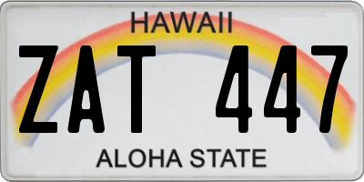 HI license plate ZAT447