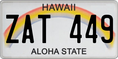 HI license plate ZAT449