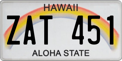 HI license plate ZAT451