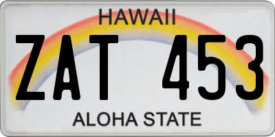 HI license plate ZAT453