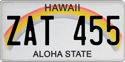 HI license plate ZAT455